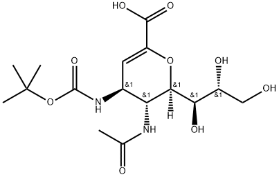 5-(乙酰氨基)-2,6-脱水-3,4,5-三脱氧-4 - [[(1,1-二甲基乙氧基)羰基]氨基] -D-甘油基-D-半乳-2-壬烯酸,166830-74-6,结构式