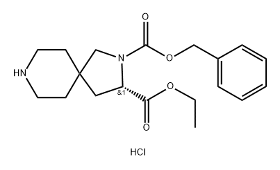 2,8-Diazaspiro[4.5]decane-2,3-dicarboxylic acid, 3-ethyl 2-(phenylmethyl) ester, hydrochloride (1:1), (3S)- Struktur