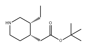 2-((3R,4S)-3-乙基哌啶-4-基)乙酸叔丁酯,1676087-93-6,结构式