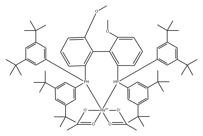 双乙酰[(S)-(-)-2,2'-双[二(3,5-二-叔丁基苯基)膦]-6,6'-二甲氧基-1,1'-联苯]钌(II),167781-45-5,结构式