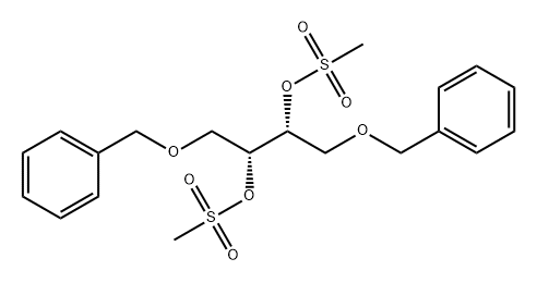 2,3-Butanediol, 1,4-bis(phenylmethoxy)-, 2,3-dimethanesulfonate, (2R,3R)- Structure