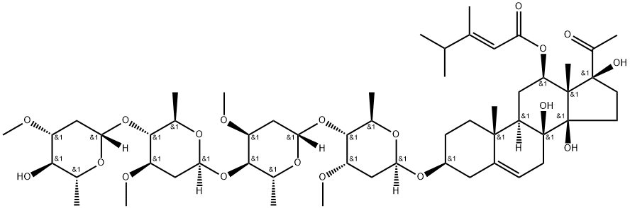 オトフィロシドB 4-O-β-D-oleandropyranoside 化学構造式
