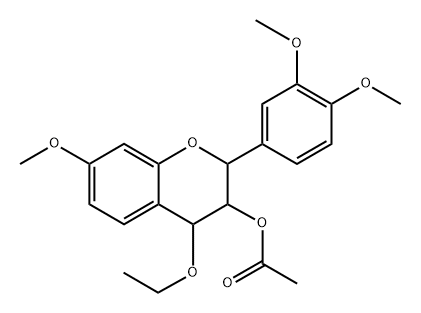 trans-2,3,trans-3,4-4-Ethoxy-3',4',7-trimethoxy-3-flavanol acetate 结构式