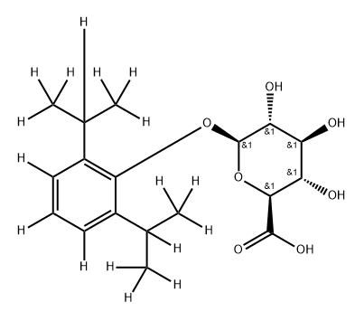 β-D-Glucopyranosiduronic acid, 2,6-bis[1-(methyl-d3)ethyl-1,2,2,2-d4]phenyl-3,4,5-d3 Structure