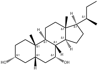 24-Norcholane-3,7-diol, (3α,5β,7α)- Struktur