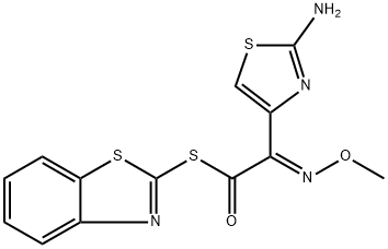 S-2-Benzothiazolyl-2-amino-±-(methoxyimino)-4-thiazolethiolacetate Struktur