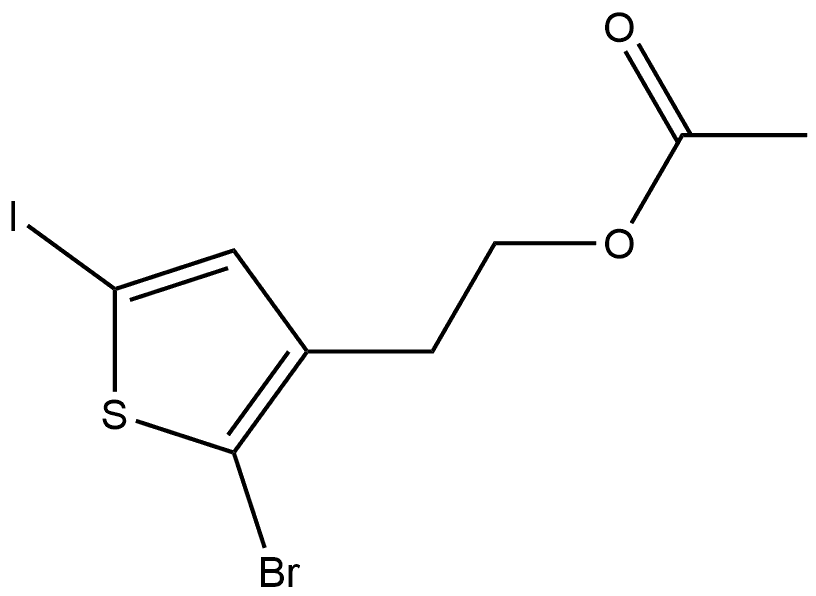3-Thiopheneethanol, 2-bromo-5-iodo-, 3-acetate Structure