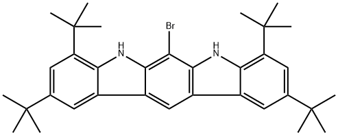 6-BROMO-2,4,8,10-TETRA-TERT-BUTYL-5,7-DIHYDROINDOLO[2,3-B]CARBAZOLE 结构式