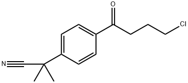 Benzeneacetonitrile, 4-(4-chloro-1-oxobutyl)-α,α-dimethyl- 化学構造式