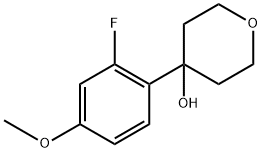 4-(2-fluoro-4-methoxyphenyl)tetrahydro-2H-pyran-4-ol 化学構造式