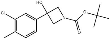 1,1-Dimethylethyl 3-(3-chloro-4-methylphenyl)-3-hydroxy-1-azetidinecarboxylate,1690778-72-3,结构式