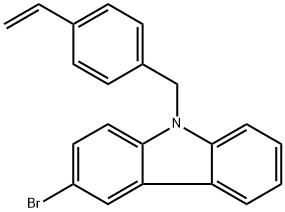 3-溴-9-[(4-乙烯基苯基)甲基]-9H-咔唑 结构式
