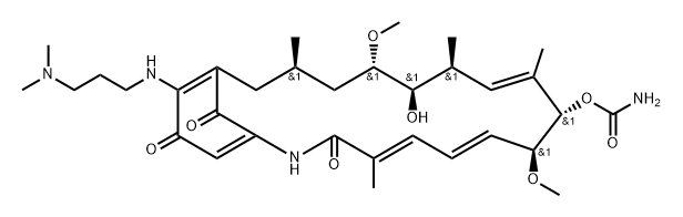 Geldanamycin, 17-demethoxy-17-[[3-(dimethylamino)propyl]amino]- 化学構造式