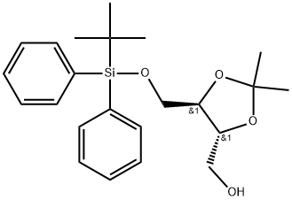 (4R,5R)-trans-2,2-dimethyl-4-tert-butyldiphenylsiloxymethyl-5-hydroxymethyl-1,3-dioxolane Struktur