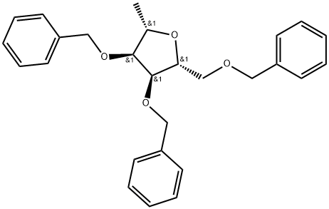 β-1-methyl-1-deoxy-2,3,5-tri-O-benzyl-D-ribofuranose 结构式