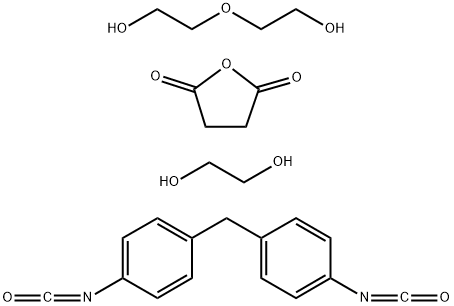 2,5-Furandione, dihydro-, polymer with 1,2-ethanediol, 1,1-methylenebis4-isocyanatobenzene and 2,2-oxybisethanol Structure