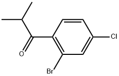 1-(2-Bromo-4-chlorophenyl)-2-methyl-1-propanone 化学構造式