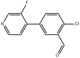 2-Chloro-5-(3-fluoro-4-pyridinyl)benzaldehyde Struktur