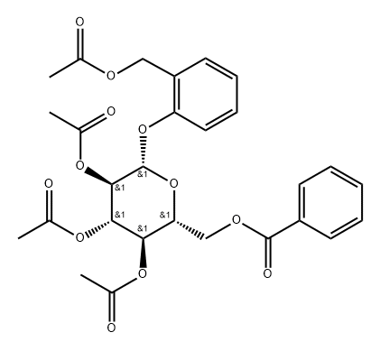 2-[(Acetyloxy)methyl]phenyl β-D-glucopyranoside 2,3,4-triacetate 6-benzoate,17019-76-0,结构式