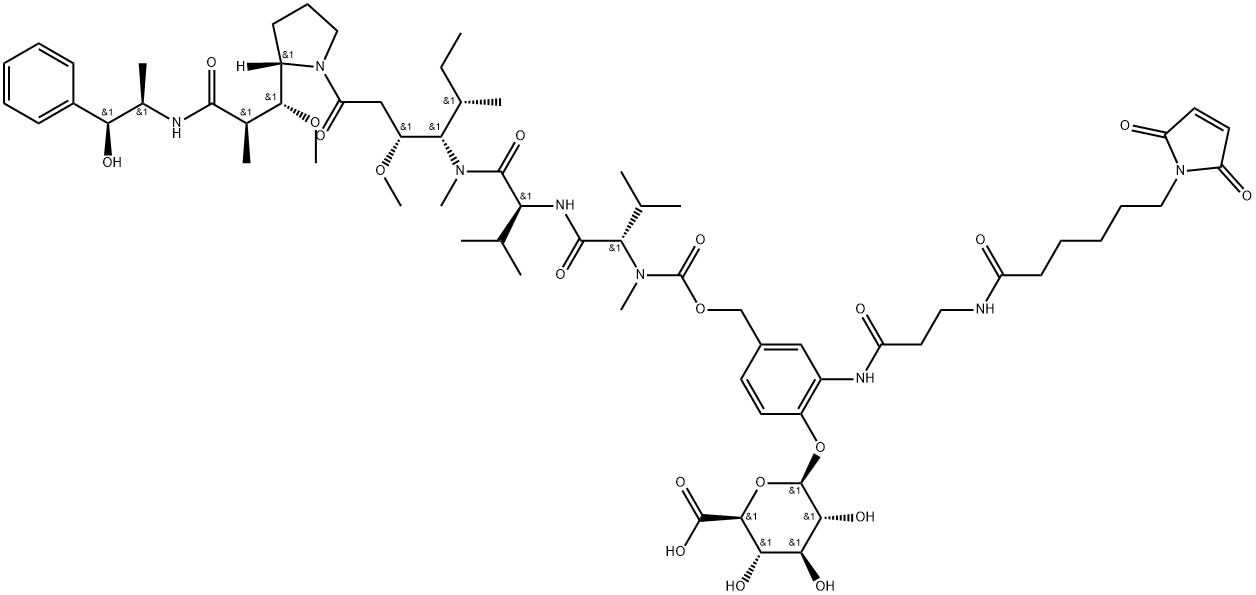MC-BETAGLUCURONIDE-MMAE-1, 1703778-92-0, 结构式