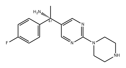 5-Pyrimidinemethanamine, α-(4-fluorophenyl)-α-methyl-2-(1-piperazinyl)-, (αS)- Structure