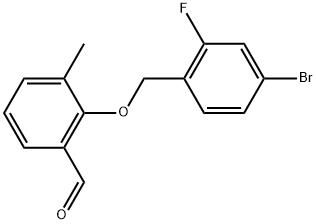 2-[(4-Bromo-2-fluorophenyl)methoxy]-3-methylbenzaldehyde|