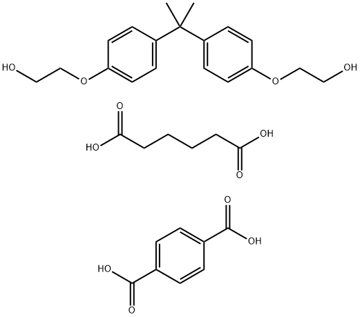 TEREPHTHALIC ACID-2,2-BIS[(4-BETA-HYDROXYETHOXY)-PHENYL] PROPANE-ADIPICACID POLYCONDENSATE) Structure