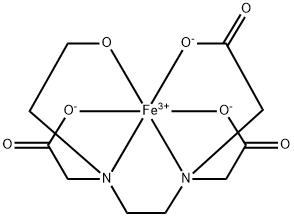 [N-[2-[bis(carboxymethyl)amino]ethyl]-N-(2-hydroxyethyl)glycinato(3-)]iron Struktur