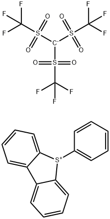 Dibenzothiophenium, 5-phenyl-, salt with tris[(trifluoromethyl)sulfonyl]methane 结构式