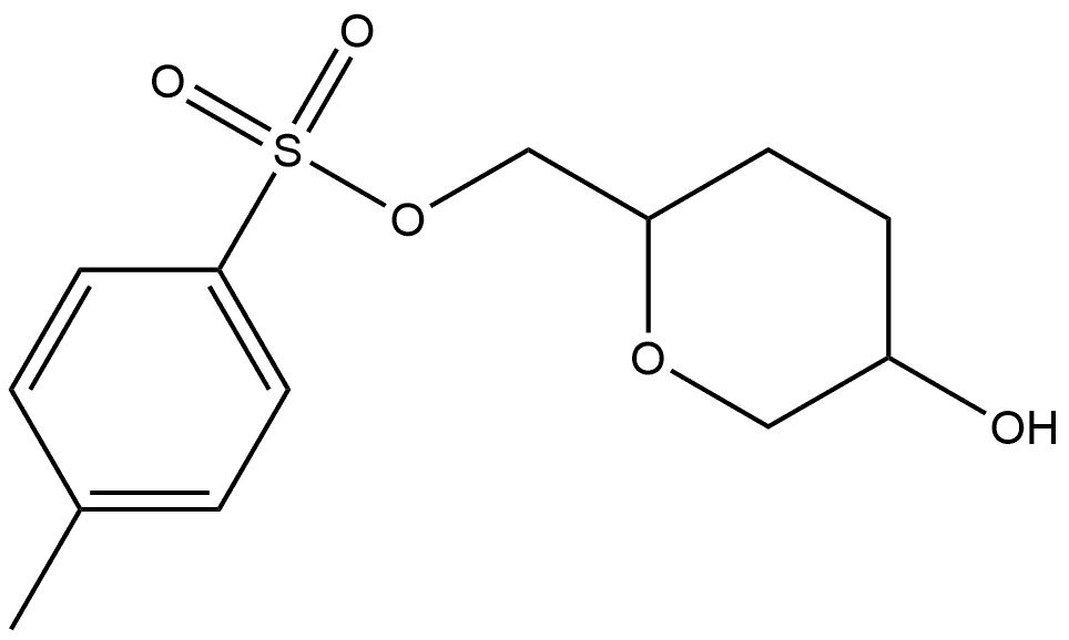 Toluene-4-sulfonic acid 5-hydroxy-tetrahydro-pyran-2-ylmethyl ester Structure