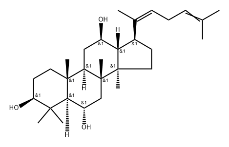 达玛-20(22),24-二烯-3Β,6Α,12Β-三醇, 171903-78-9, 结构式