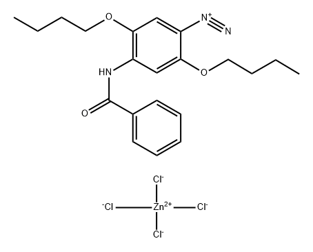 4-(benzoylamino)-2,5-dibutoxybenzenediazonium tetrachlorozincate (2:1) 结构式