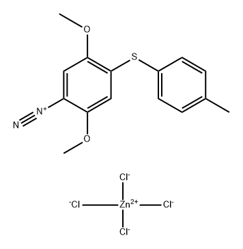 2,5-dimethoxy-4-[(4-methylphenyl)thio]benzenediazonium tetrachlorozincate (2:1) Structure