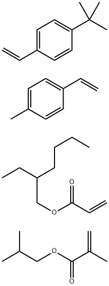 2-Propenoic acid, 2-methyl-, 2-methylpropyl ester, polymer with 1-(1,1-dimethylethyl)-4-ethenylbenzene, 1-ethenyl-4-methylbenzene and 2-ethylhexyl 2-propenoate 结构式