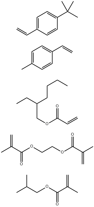 2-Propenoic acid, 2-methyl-, 1,2-ethanediyl ester, polymer with 1-(1,1-dimethylethyl)-4-ethenylbenzene, 1-ethenyl-4-methylbenzene, 2-ethylhexyl 2-propenoate and 2-methylpropyl 2-methyl-2-propenoate 结构式