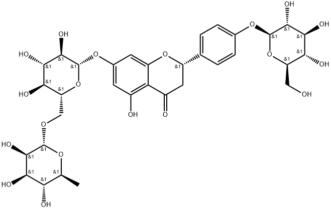 4H-1-Benzopyran-4-one, 7-[[6-O-(6-deoxy-α-L-mannopyranosyl)-β-D-glucopyranosyl]oxy]-2-[4-(β-D-glucopyranosyloxy)phenyl]-2,3-dihydro-5-hydroxy-, (2S)-|NARIRUTIN 4'-葡萄糖苷