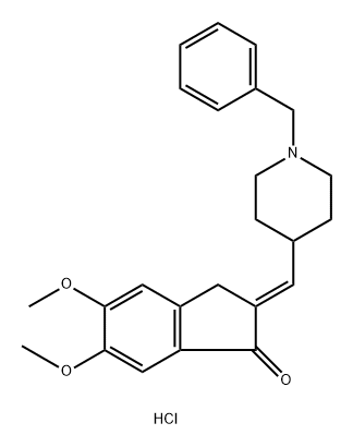 1H-Inden-1-one, 2,3-dihydro-5,6-dimethoxy-2-[[1-(phenylmethyl)-4-piperidinyl]methylene]-, hydrochloride, (E)- (9CI) Struktur