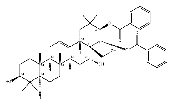 5α-Olean-12-ene-3β,16α,21β,22α,28-pentol 21,22-dibenzoate Structure