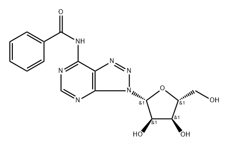 Benzamide, N-?(3-?β-?D-?ribofuranosyl-?3H-?1,?2,?3-?triazolo[4,?5-?d]?pyrimidin-?7-?yl)?- Struktur