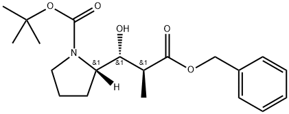 (S)-2 - ((1R,2S)-3-(苄氧基)-1-羟基-2-甲基-3-氧代丙基)吡咯烷-1-甲酸 结构式