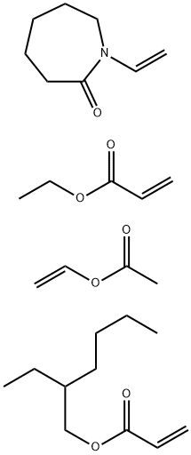 2-Propenoic acid, ethyl ester, polymer with ethenyl acetate, 1-ethenylhexahydro-2H-azepin-2-one and 2-ethylhexyl 2-propenoate|