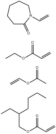 2-Propenoic acid, ethyl ester, polymer with ethenyl acetate, 1-ethenylhexahydro-2H-azepin-2-one and 2-ethylhexyl 2-propenoate Struktur