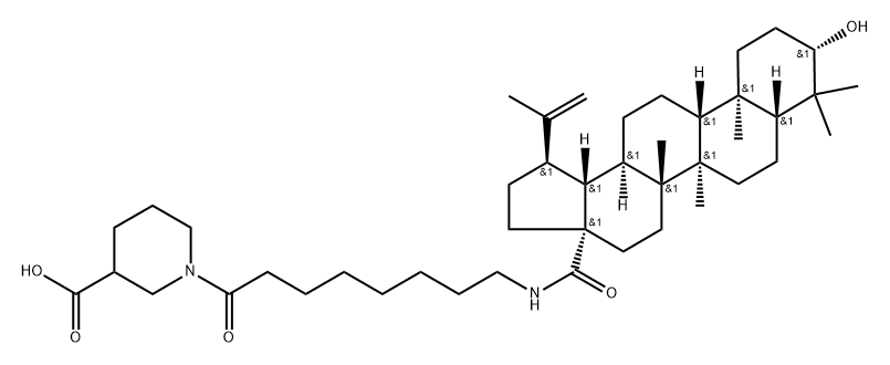 Betulinic acid NH-HepCO-Piperid-COOH deriv.,174740-55-7,结构式