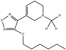 Pyridine, 3-[4-(hexyloxy)-1,2,5-thiadiazol-3-yl]-1,2,5,6-tetrahydro-1-(methyl-d3)- (9CI) Struktur