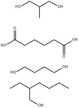 Hexanedioic acid, polymer with 1,4-butanediol and 2-methyl-1,3-propanediol, 2-ethylhexyl ester Structure