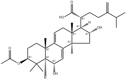 Lanosta-7,9(11)-dien-21-oic acid, 3-(acetyloxy)-6,16-dihydroxy-24-methylene-, (3β,6α,16α)- Structure