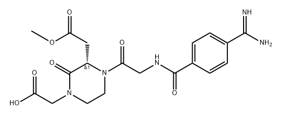 1,3-Piperazinediacetic acid, 4-[[[4-(aminoiminomethyl)benzoyl]amino]acetyl]-2-oxo-, α3-methyl ester, (3S)- (9CI) Structure