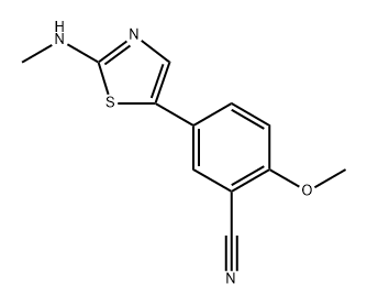 2-methoxy-5-(2-(methylamino)thiazol-5-yl)benzonitrile Structure