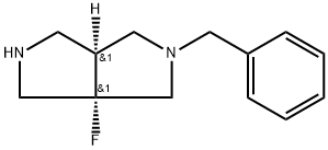 rel-(3aR,6aR)-2-Benzyl-3a-fluorooctahydropyrrolo[3,4-c]pyrrole Struktur