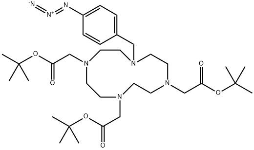1,4,7,10-Tetraazacyclododecane-1-acetic acid, 4-[(4-azidophenyl)methyl]-7,10-bis[2-(1,1-dimethylethoxy)-2-oxoethyl]-, 1,1-dimethylethyl ester Structure